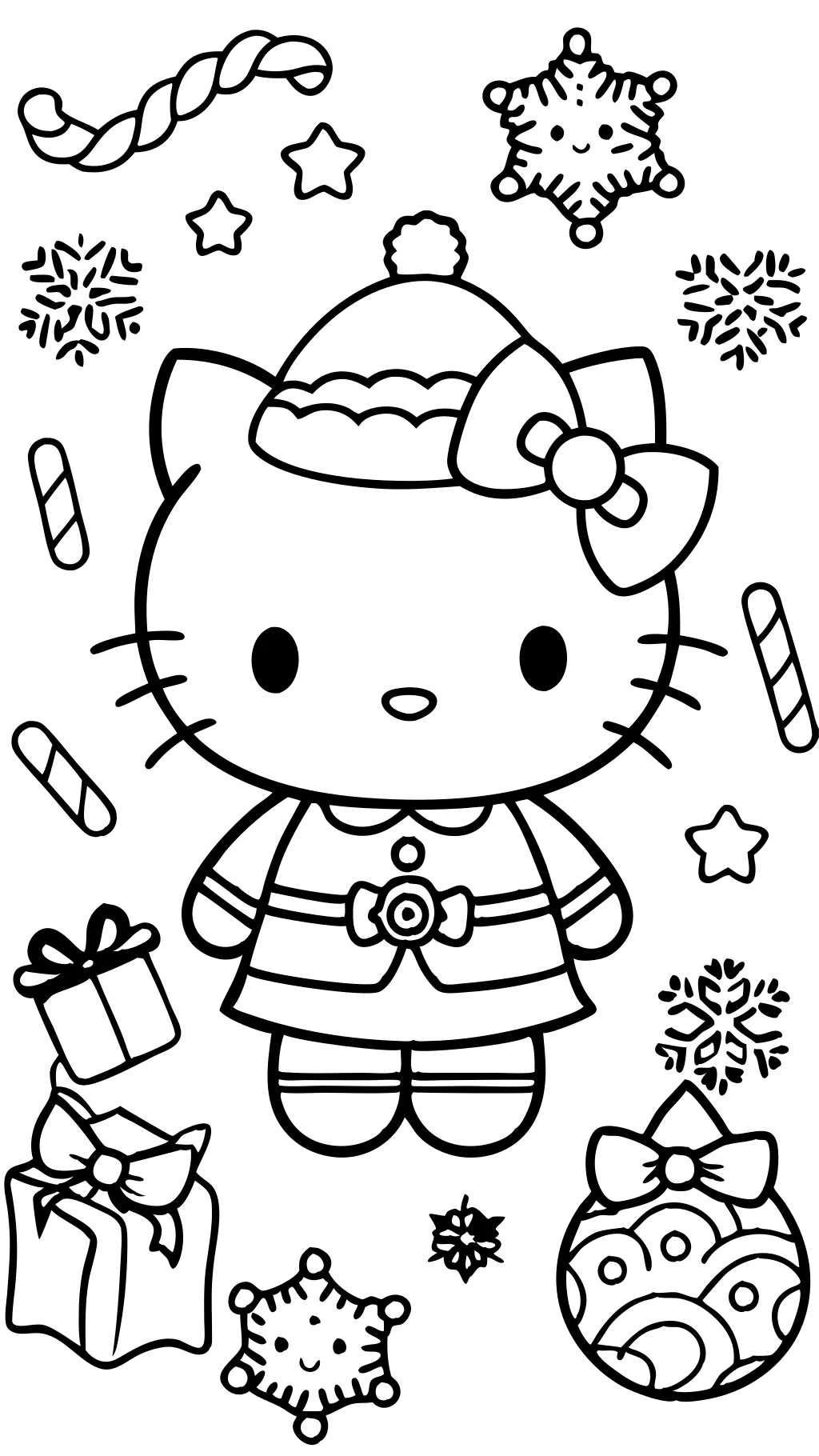 coloring pages for hello kitty christmas